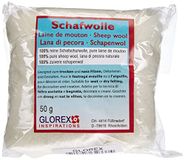 GLOREX Schapenwol 50 g, wit, 10 x 10 x 6 cm