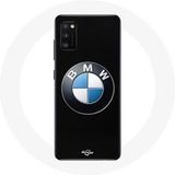 BMW Hoesje voor Samsung Galaxy A41 Logo Zwarte Achtergrond