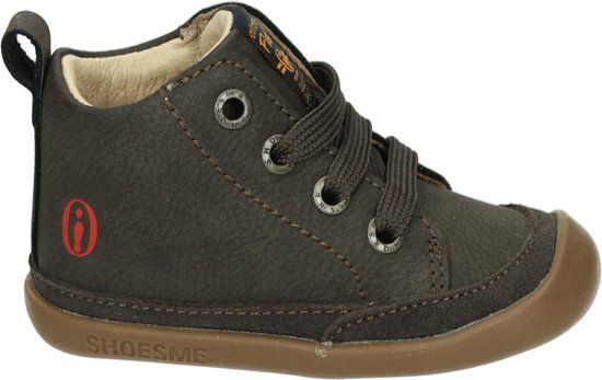 Shoesme Baby Veterschoenen Jongens - Dark Brown - Maat 20 - Leer