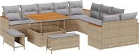 vidaXL - Tuinbank - Set - 13 - st - Beige - poly - rattan