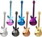 Unyqoos® set de 7 pièces de cuillères à café colorées en forme de guitares, en acier inoxydable 304