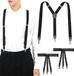 Allecto plus - Bretelles pour hommes et porte-chemises pour bretelles en Y extra larges, Chemise de maintien, bretelles réglables, Noir