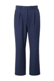 Studio Untold - Dames - Broek wijde pijp hoge taille siersteentjes bandplooien - Marine - Maat 44