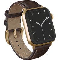 Burga Genuine Leather Band voor de Apple Watch | 38/40/41/42 mm - Espresso / Gold