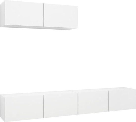 vidaXL Tv-meubelen 3 stuks bewerkt hout wit