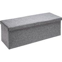 Casaria Opbergbank - Opvouwbaar 115x40x40cm 131L Linnen Look – Donkergrijs