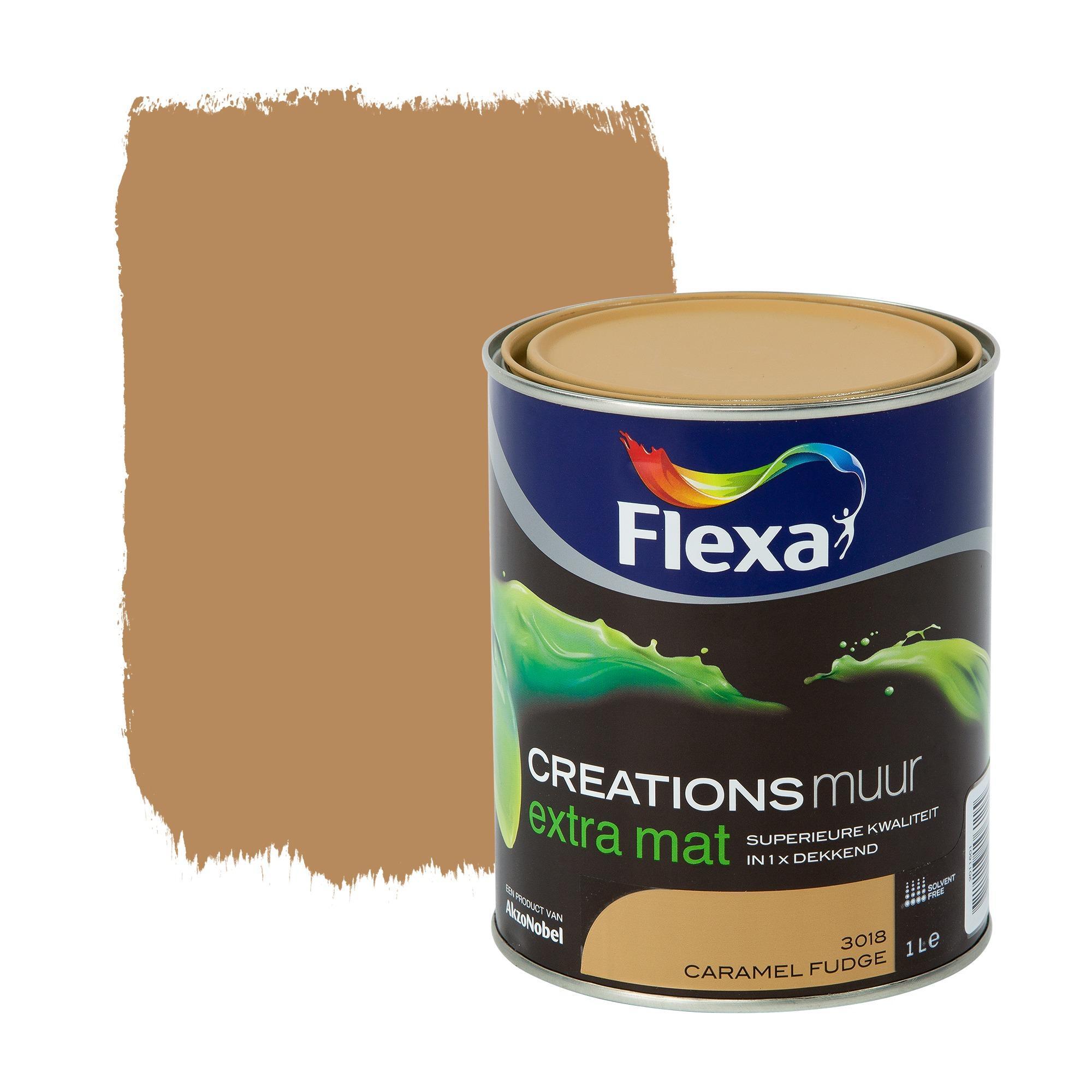 FLEXA Creations muurverf caramel fudge extra mat 1 liter