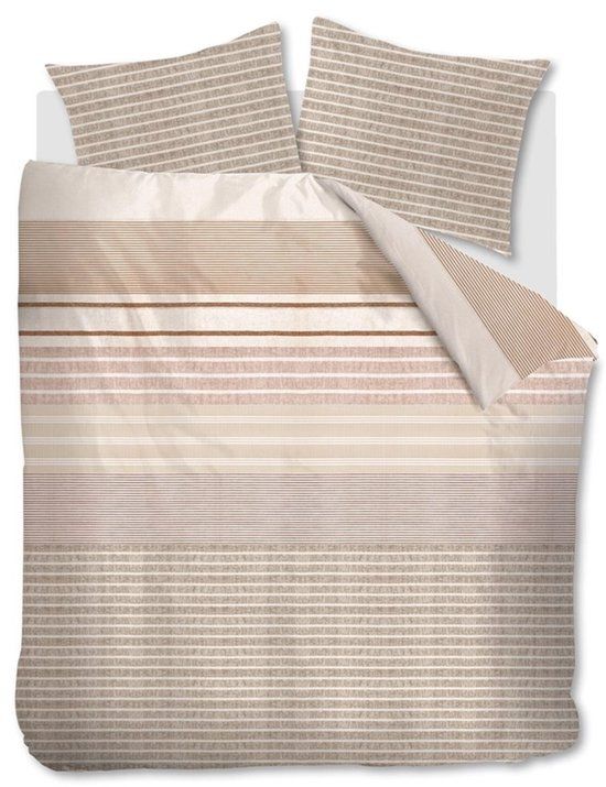 Ariadne at Home France dekbedovertrek Lits-Jumeaux 240x200/220 cm Katoen Nude Gestreept
