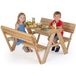 Coast Table de pique-nique pour enfants Coast - ensemble de table et bancs en bois pour tout-petits - avec dossier - couleur naturelle