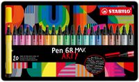 STABILO Pen 68 MAX ARTY Metalen Etui met 20 Kleuren