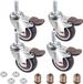Roulette de transport 50 mm pivotante avec frein - TPE - M10 x 25 mm - tige filetée - capacité 108 kg - roue en caoutchouc - petits appareils