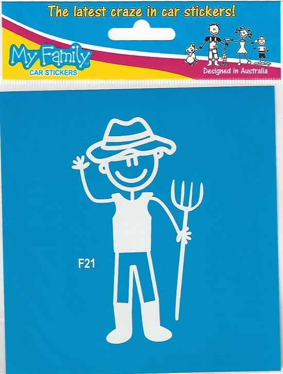 The Sticker Family Sticker Family Vader met hark - autosticker - wit - 11 cm