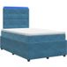 Maison Exclusive - Lit Boxspring Led avec matelas bleu 120 x 190 cm velours