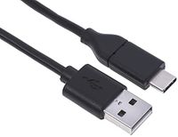 RS PRO USB-kabel, USBA/USB C, 2 m USB 2.0 zwart