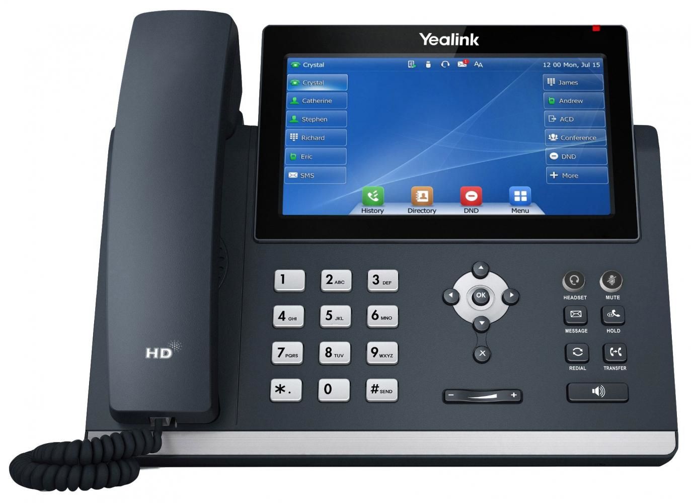 Yealink SIP-T48U IP Phone - Grey - LED - Touchscreen - WiFi - Gigabit Ethernet