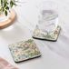 Pimpernel Set van 6 Onderzetters, Aardbeidief Patroon, Kurk, Roze en Groen