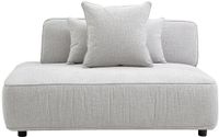 Vente-unique Chaise longue links in lichtgrijze chenillestof LELACO