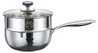 Casserole en acier inoxydable avec couvercle et bec verseur