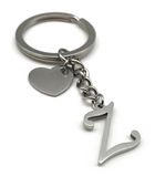 EVEMATE Sleutelhanger Letter met Hart | A-Z Letters | Handgemaakte Hanger van Roestvrij Staal | Naam Initiaal Cadeau Partner Vriend Vriendin (Z)