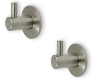 Merkloos 6x Luxe handdoekhaken / ophanghaken zilver - hoogwaardig RVS - 2,7 x 3,8 cm