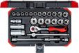 Gedore RED rode dopsleutelset 24-delig (17 inzetstukken) - 1/2 inch