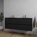 Saniclass Chaci Badkamermeubelset - 140x46x55cm - keramische wastafel zwart - 2 wasbakken - 2 kraangaten - 4 lades - mat zwart