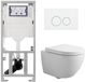 Geberit QeramiQ Dely Swirl Toiletset Compact - Inbouwreservoir Geberit UP320 - Met Burda Frame - 25mm Zitting - Kunststof Bedieningsplaat Glans Wit - Ronde Knoppen - Glans Wit