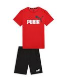 Puma ESS Jongens T-shirt en shorts set, B voor alle weersomstandigheden, rood, 140 EU