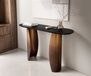 Solena table console 135x40 cm marbre noir argent métal or ombré
