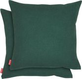 Blumtal Housse de coussin en chenille - Lot de 2 - Housse de coussin 40 x 40 cm - Vert botanique