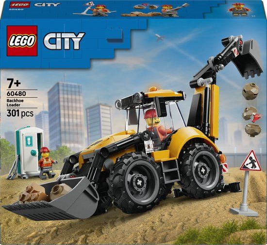 LEGO City Gele Graaflaadmachine Speelgoed voor Kinderen en Kinderkamer Decoratie 60480