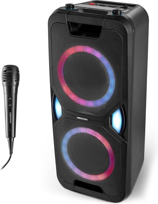 Medion P61468 - Bluetooth Speaker - LED licht - 2 x 22 W RMS - Zwart zwart