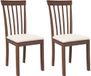 vidaXL Eetkamerstoelen met kussens 2 stuks massief hout rubber bruin