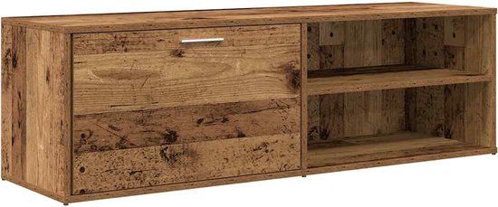 vidaXL Tv-meubel 120x34x37 cm bewerkt hout oud houtkleurig