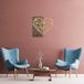 Elegant decoratief houten wandaccessoire, 58 x 58 cm, walnoot & goud