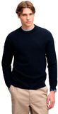 Superdry - Textuur Gebreide Trui Relaxed Pasvorm - Heren - L - Katoen - Navy Twist