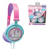 LEXIBOOK Unicorn Stereo Hoofdtelefoon, kinder veilig, opvouwbaar en verstelbaar, roze/blauw, HP017UNILXB