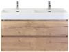 BES LED Maxx XL Badmeubelset 120 cm - Natuur Eiken - Wastafel Kube Dubbel 2 Kraangaten