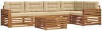 vidaXL - Acacia Houten Loungeset met 5 Zitplaatsen - Natuurlijk en Beige