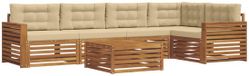 vidaXL - Acacia Houten Loungeset met 5 Zitplaatsen - Natuurlijk en Beige
