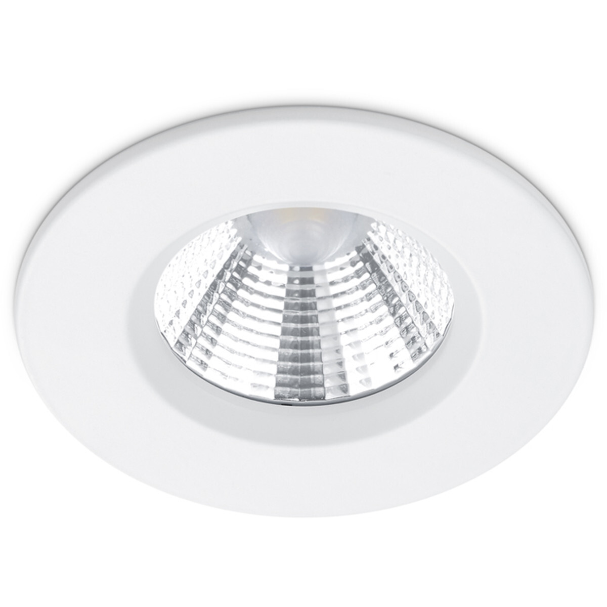 BES LED LED Spot - Inbouwspot - Trion Zagrona - 5W - Waterdicht IP65 - Dimbaar - Warm Wit 3000K - Mat Wit - Aluminium - Rond