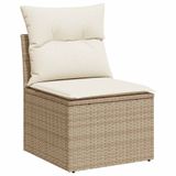 vidaXL 6-delige Loungeset met kussens, polyrattan, beige