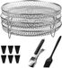 Airfryer Rack empilable Acier inoxydable 3 couches Racks déshydrateur pour four Micro-ondes - Accessoires pour Air Fryer Cuisson Rôtissage