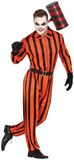 FIESTAS GUIRCA Harlekijn Gevangenenkostuum voor volwassenen (52-54/L) - overall en riem - clownkostuums voor Halloween, carnaval en kostuumfeestjes - ideaal voor heren - oranje en zwart