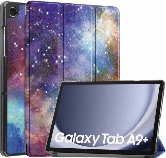 iMoshion Tablet Hoes Samsung Galaxy Tab A9 Plus 11 inch - Trifold Bookcase - Meerkleurig / Space