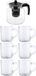 Merkloos / Sans marque Glazen theepot met infuser - 6 theeglazen - inhoud 1,5 liter - kopjes 250 ml theeservies