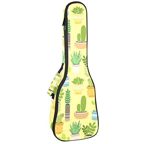 Mersov Tenor Ukulele Gigbag Waterdichte Ukelele Case Gewatteerde Rugzak, Geweldig voor Sopraan Concert (21/23/24") Cactus Potplant Mooi