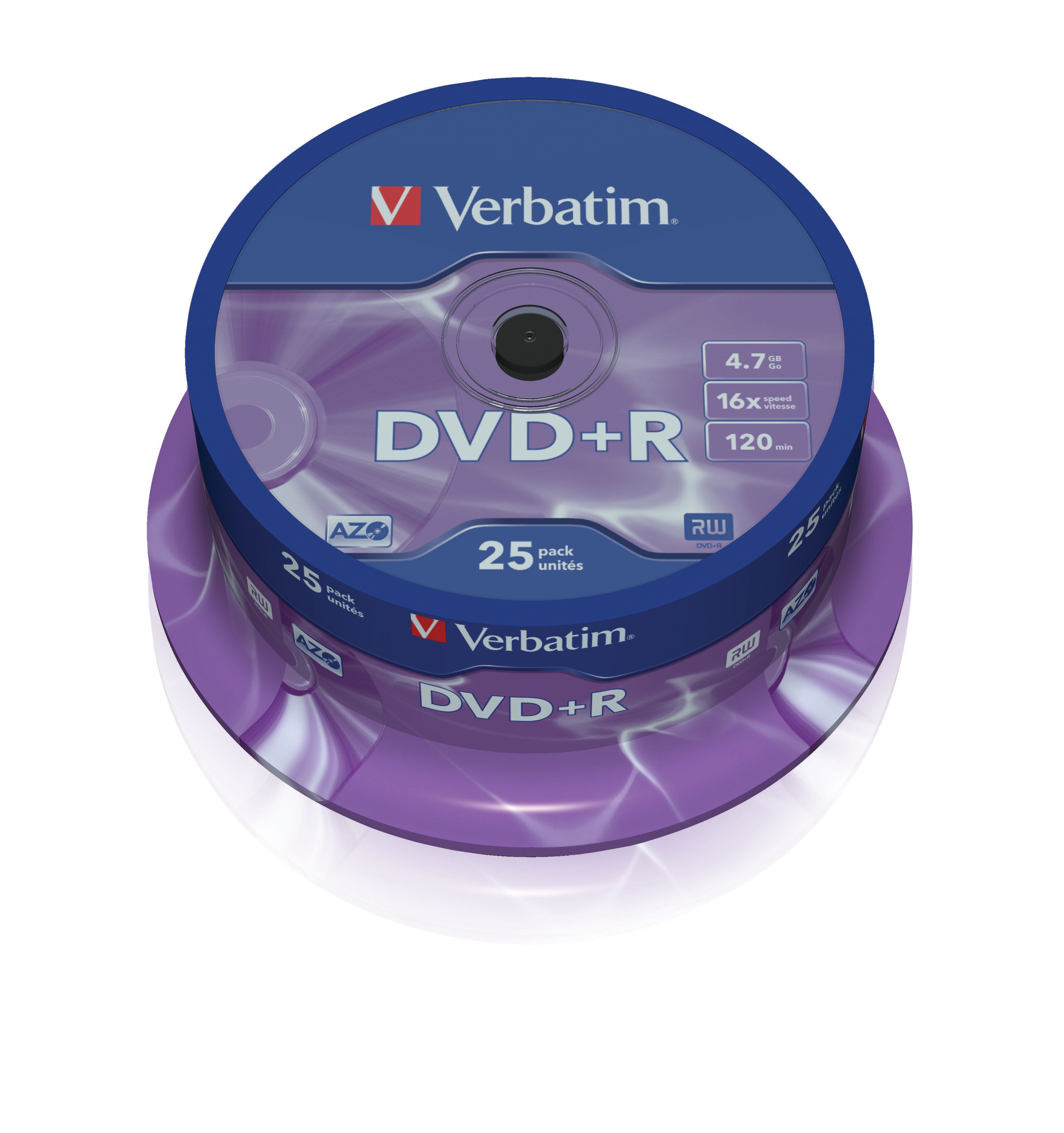 Verbatim 43500 DVD+R Matt Silver Schijven - 25 Stuks / Spindel