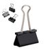 D.RECT Metalen Foldback Clips - Verpakking 12 Stuks x 12 Pack (144 Stuks) 32mm - Multifunctionele Binder Clips voor Notities, Papierwaren - Large, Zwart