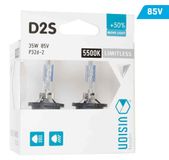 Amracing Philips Xenonlampen VISION D2S 5500K 85V 35W P32d-2 +50% Limitless White, 2 st.